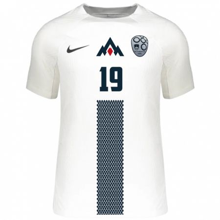 Kandiny Hombre Camiseta Eslovenia David Jereb #19 Blanco 1ª Equipación 24-26 La Camisa Chile