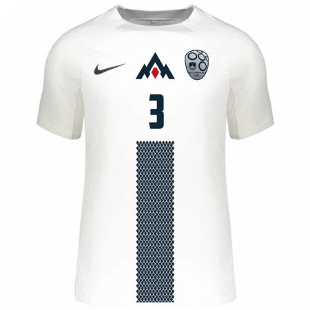 Kandiny Hombre Camiseta Eslovenia Anze Zabukovec #3 Blanco 1ª Equipación 24-26 La Camisa Chile