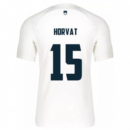 Kandiny Hombre Camiseta Eslovenia Tomi Horvat #15 Blanco 1ª Equipación 24-26 La Camisa Chile