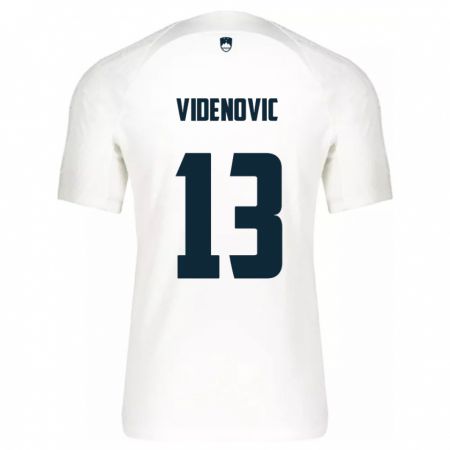 Kandiny Hombre Camiseta Eslovenia Denis Videnovic #13 Blanco 1ª Equipación 24-26 La Camisa Chile