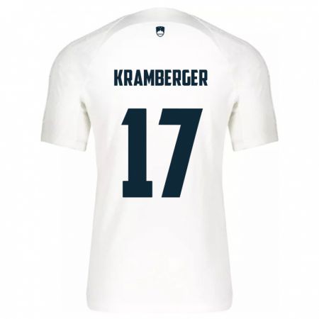 Kandiny Hombre Camiseta Eslovenia Enej Kramberger #17 Blanco 1ª Equipación 24-26 La Camisa Chile