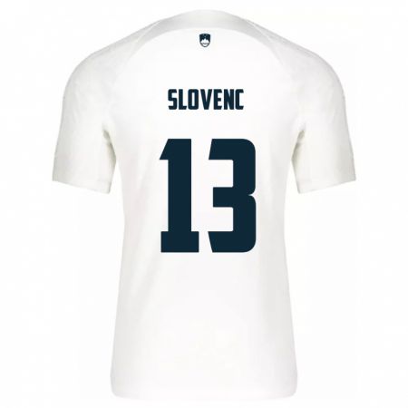 Kandiny Hombre Camiseta Eslovenia Nejc Slovenc #13 Blanco 1ª Equipación 24-26 La Camisa Chile