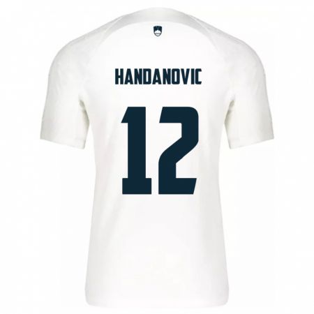 Kandiny Hombre Camiseta Eslovenia Tanej Handanovic #12 Blanco 1ª Equipación 24-26 La Camisa Chile