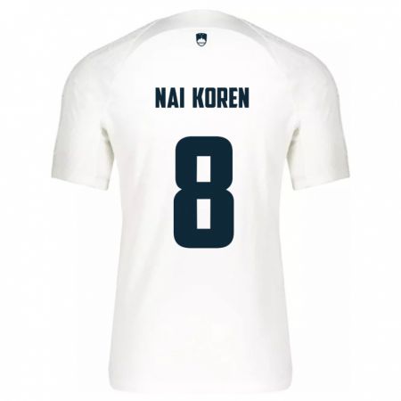 Kandiny Hombre Camiseta Eslovenia Tian Nai Koren #8 Blanco 1ª Equipación 24-26 La Camisa Chile