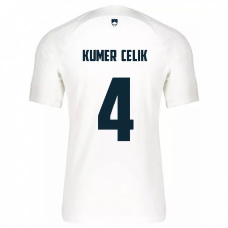 Kandiny Hombre Camiseta Eslovenia An Kumer Celik #4 Blanco 1ª Equipación 24-26 La Camisa Chile