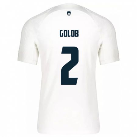 Kandiny Hombre Camiseta Eslovenia Lana Golob #2 Blanco 1ª Equipación 24-26 La Camisa Chile