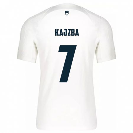 Kandiny Hombre Camiseta Eslovenia Nina Kajzba #7 Blanco 1ª Equipación 24-26 La Camisa Chile