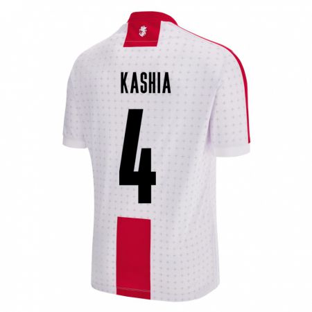 Kandiny Hombre Camiseta Georgia Guram Kashia #4 Blanco 1ª Equipación 24-26 La Camisa Chile