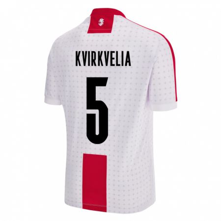 Kandiny Hombre Camiseta Georgia Solomon Kvirkvelia #5 Blanco 1ª Equipación 24-26 La Camisa Chile