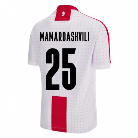 Kandiny Hombre Camiseta Georgia Giorgi Mamardashvili #25 Blanco 1ª Equipación 24-26 La Camisa Chile