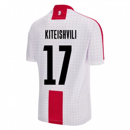 Kandiny Hombre Camiseta Georgia Otar Kiteishvili #17 Blanco 1ª Equipación 24-26 La Camisa Chile