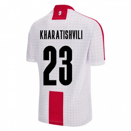 Kandiny Hombre Camiseta Georgia Luka Kharatishvili #23 Blanco 1ª Equipación 24-26 La Camisa Chile