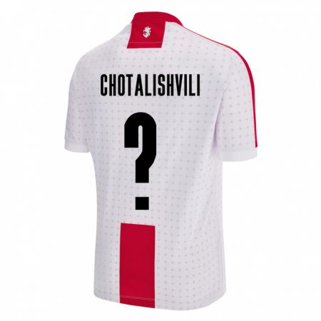 Kandiny Hombre Camiseta Georgia Tsotne Chotalishvili #0 Blanco 1ª Equipación 24-26 La Camisa Chile