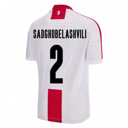 Kandiny Hombre Camiseta Georgia Gela Sadghobelashvili #2 Blanco 1ª Equipación 24-26 La Camisa Chile