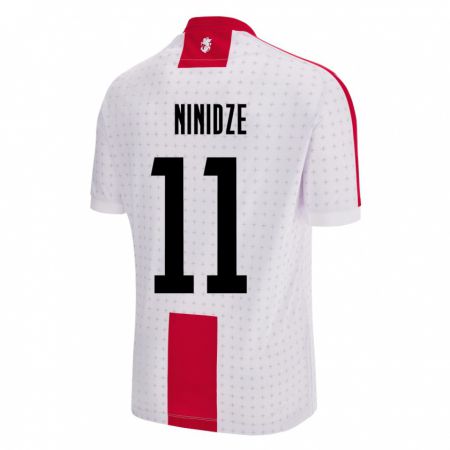 Kandiny Hombre Camiseta Georgia Nikoloz Ninidze #11 Blanco 1ª Equipación 24-26 La Camisa Chile