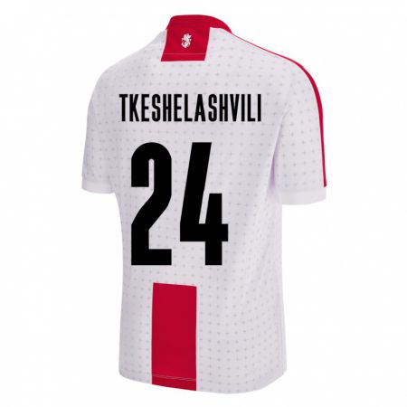 Kandiny Hombre Camiseta Georgia Amiran Tkeshelashvili #24 Blanco 1ª Equipación 24-26 La Camisa Chile