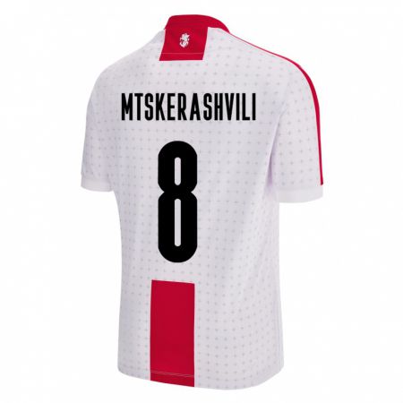 Kandiny Hombre Camiseta Georgia Lizi Mtskerashvili #8 Blanco 1ª Equipación 24-26 La Camisa Chile