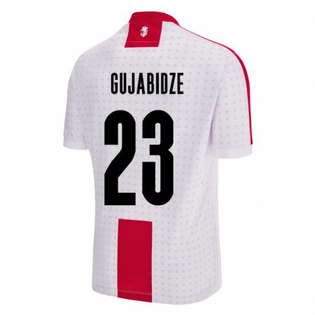 Kandiny Hombre Camiseta Georgia Nino Gujabidze #23 Blanco 1ª Equipación 24-26 La Camisa Chile