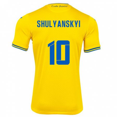 Kandiny Hombre Camiseta Ucrania Artem Shulyanskyi #10 Amarillo 1ª Equipación 24-26 La Camisa Chile