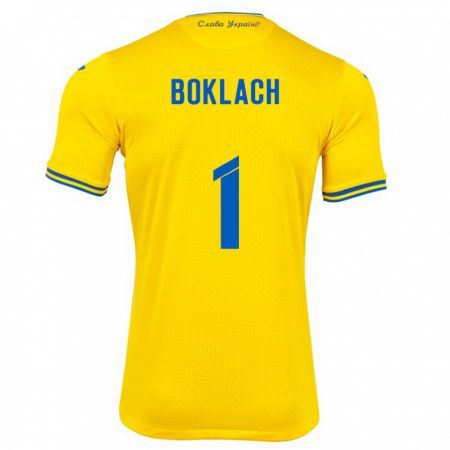 Kandiny Hombre Camiseta Ucrania Kateryna Boklach #1 Amarillo 1ª Equipación 24-26 La Camisa Chile