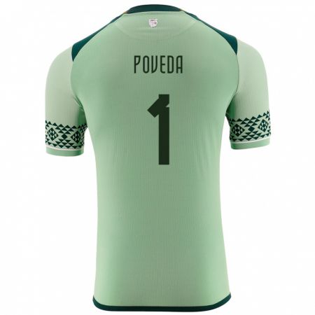Kandiny Hombre Camiseta Bolivia Bruno Poveda #1 Verde Claro 1ª Equipación 24-26 La Camisa Chile