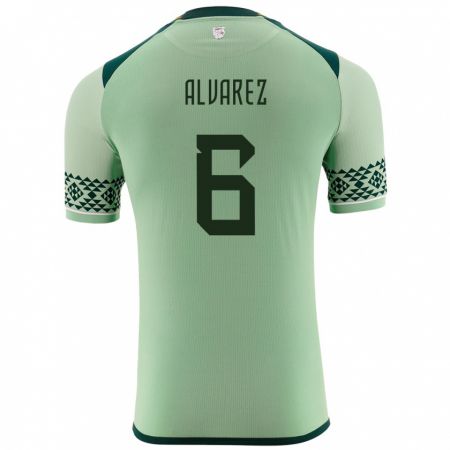 Kandiny Hombre Camiseta Bolivia Eduardo Álvarez #6 Verde Claro 1ª Equipación 24-26 La Camisa Chile