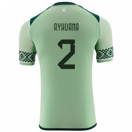 Kandiny Hombre Camiseta Bolivia Anderson Ayhuana #2 Verde Claro 1ª Equipación 24-26 La Camisa Chile