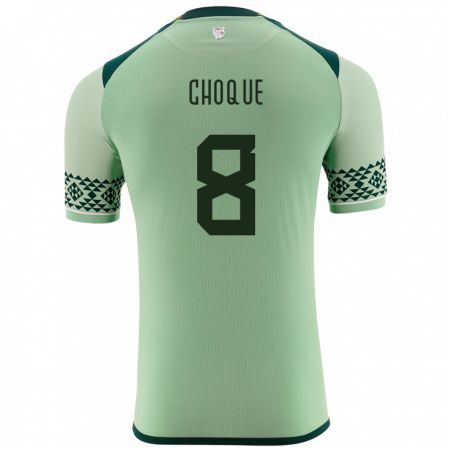 Kandiny Hombre Camiseta Bolivia Deybi Choque #8 Verde Claro 1ª Equipación 24-26 La Camisa Chile