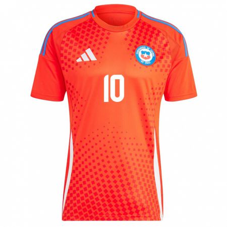 Kandiny Hombre Camiseta Chile Yanara Aedo #10 Rojo 1ª Equipación 24-26 La Camisa Chile