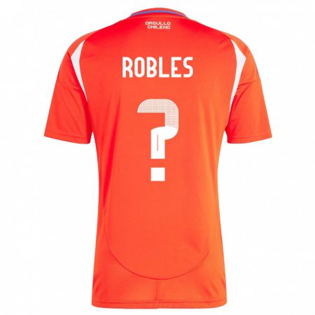 Kandiny Hombre Camiseta Chile Diego Robles #0 Rojo 1ª Equipación 24-26 La Camisa Chile