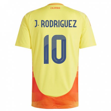 Kandiny Hombre Camiseta Colombia James Rodríguez #10 Amarillo 1ª Equipación 24-26 La Camisa Chile