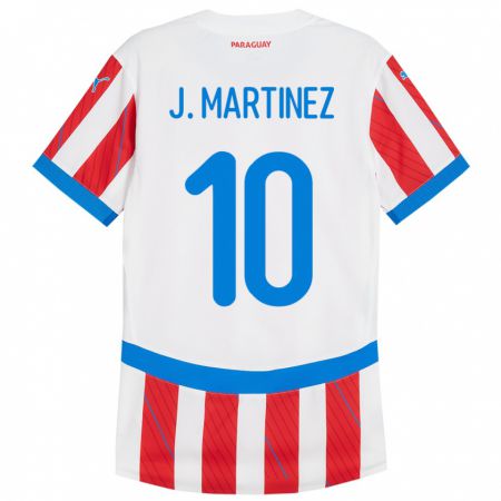 Kandiny Hombre Camiseta Paraguay Jessica Martínez #10 Blanco Rojo 1ª Equipación 24-26 La Camisa Chile
