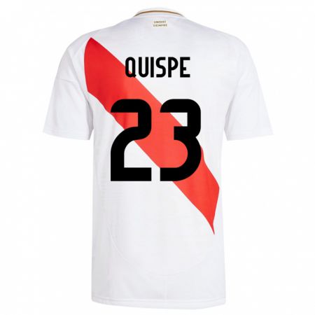 Kandiny Hombre Camiseta Perú Piero Quispe #23 Blanco 1ª Equipación 24-26 La Camisa Chile