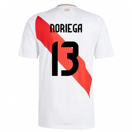 Kandiny Hombre Camiseta Perú Erick Noriega #13 Blanco 1ª Equipación 24-26 La Camisa Chile