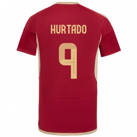 Kandiny Hombre Camiseta Venezuela Jan Hurtado #9 Borgoña 1ª Equipación 24-26 La Camisa Chile