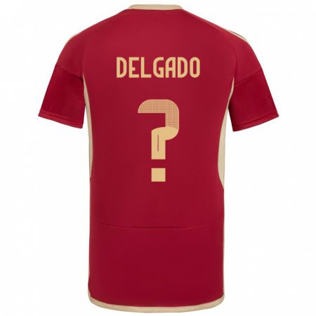 Kandiny Hombre Camiseta Venezuela Álex Delgado #0 Borgoña 1ª Equipación 24-26 La Camisa Chile