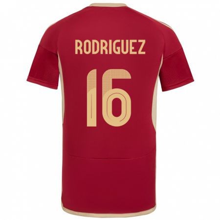 Kandiny Hombre Camiseta Venezuela Arianna Rodríguez #16 Borgoña 1ª Equipación 24-26 La Camisa Chile