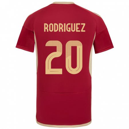 Kandiny Hombre Camiseta Venezuela Dayana Rodríguez #20 Borgoña 1ª Equipación 24-26 La Camisa Chile