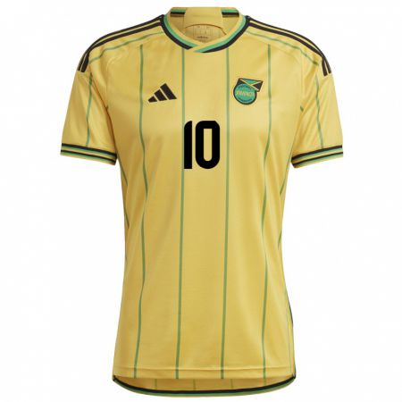 Kandiny Hombre Camiseta Jamaica Denzel Mckenzie #10 Amarillo 1ª Equipación 24-26 La Camisa Chile