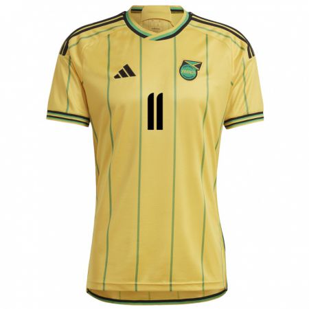 Kandiny Hombre Camiseta Jamaica Khadija Shaw #11 Amarillo 1ª Equipación 24-26 La Camisa Chile