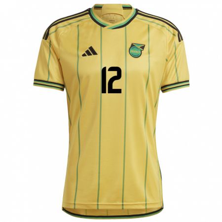 Kandiny Hombre Camiseta Jamaica Tyrese Gowe #12 Amarillo 1ª Equipación 24-26 La Camisa Chile