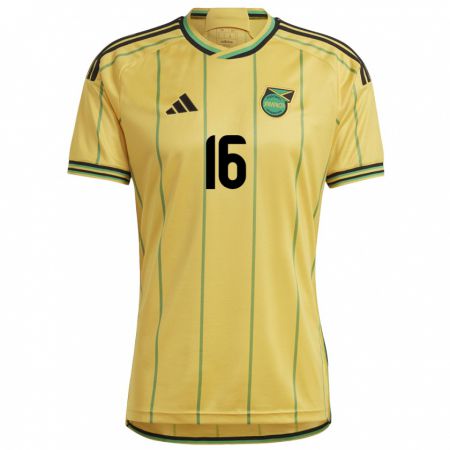 Kandiny Hombre Camiseta Jamaica Karoy Anderson #16 Amarillo 1ª Equipación 24-26 La Camisa Chile