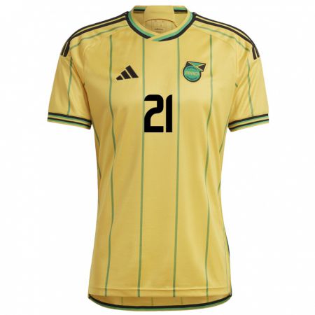 Kandiny Hombre Camiseta Jamaica Joshua Grant #21 Amarillo 1ª Equipación 24-26 La Camisa Chile