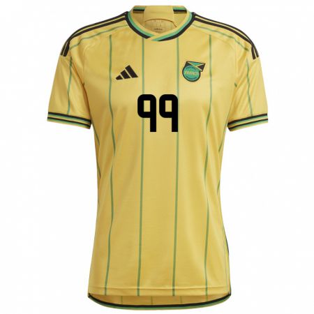 Kandiny Hombre Camiseta Jamaica Malikae Dayes #99 Amarillo 1ª Equipación 24-26 La Camisa Chile