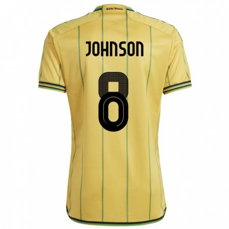 Kandiny Hombre Camiseta Jamaica Daniel Johnson #8 Amarillo 1ª Equipación 24-26 La Camisa Chile