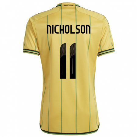 Kandiny Hombre Camiseta Jamaica Shamar Nicholson #11 Amarillo 1ª Equipación 24-26 La Camisa Chile