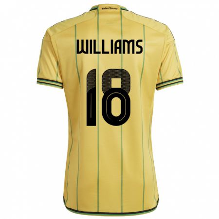 Kandiny Hombre Camiseta Jamaica Romario Williams #18 Amarillo 1ª Equipación 24-26 La Camisa Chile