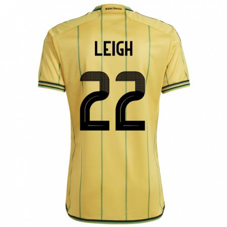 Kandiny Hombre Camiseta Jamaica Greg Leigh #22 Amarillo 1ª Equipación 24-26 La Camisa Chile