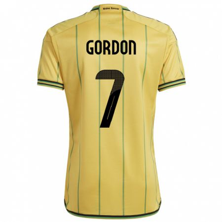 Kandiny Hombre Camiseta Jamaica Robino Gordon #7 Amarillo 1ª Equipación 24-26 La Camisa Chile