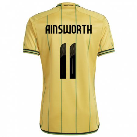 Kandiny Hombre Camiseta Jamaica Christopher Ainsworth #11 Amarillo 1ª Equipación 24-26 La Camisa Chile